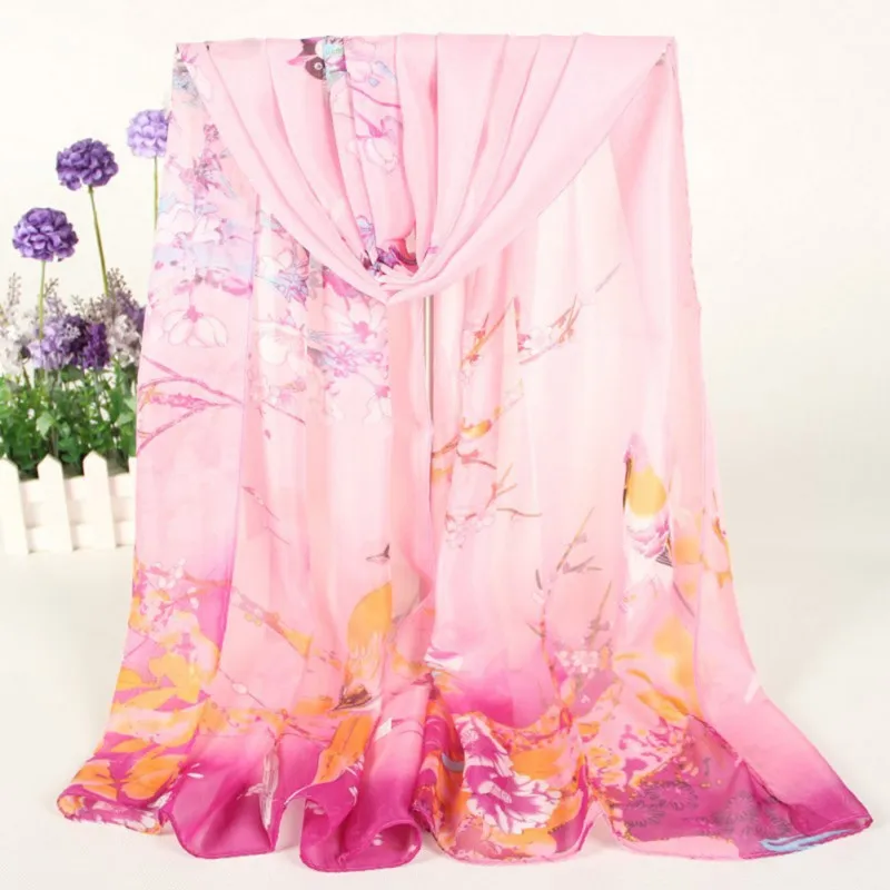 2020 шарф женский Новый китайский стиль сорока весенний Печатный шифоновый