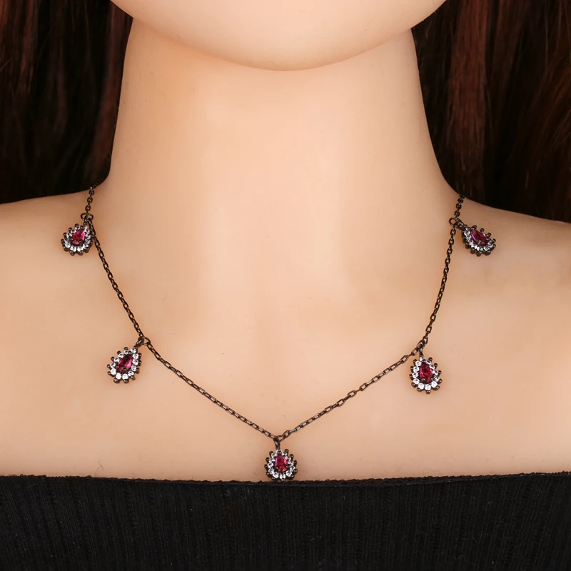 Женское колье с кубическим цирконием Newranos вечерние ювелирные изделия PGY066|black choker