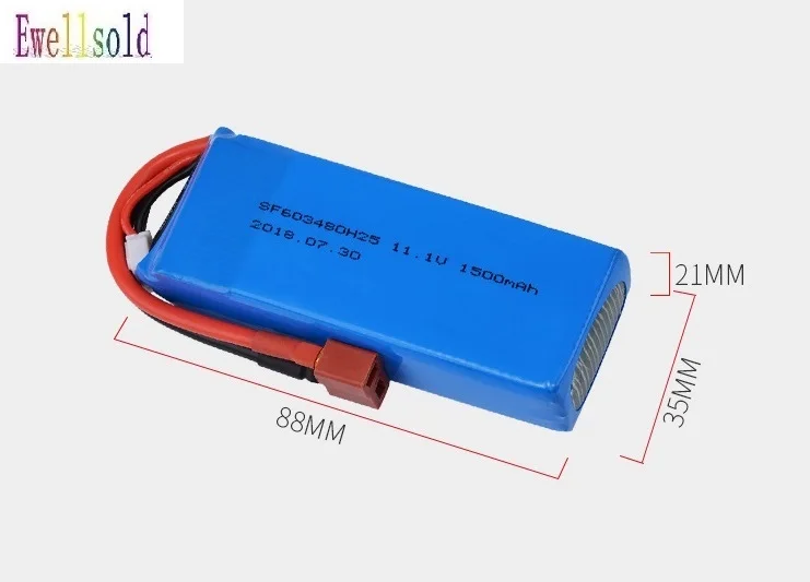 Ewellsold 11 1 В 1500 мА/ч 25C Lipo Батарея для WLtoys V950 RC модели самолетов вертолётом и V мА