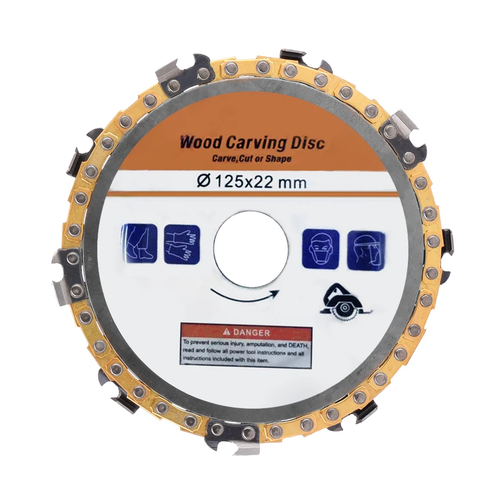 

Желтые цепи износостойкая нержавеющая сталь деревообрабатывающий диск резьба по дереву режущий диск для типа 115/125 угловая шлифовальная ма...
