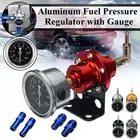 Универсальный Регулируемый Алюминиевый Регулятор давления топлива, черный титановый Красный Золотой Серебряный Синий, с комплектом манометров, 6 цветов, черный синий красный