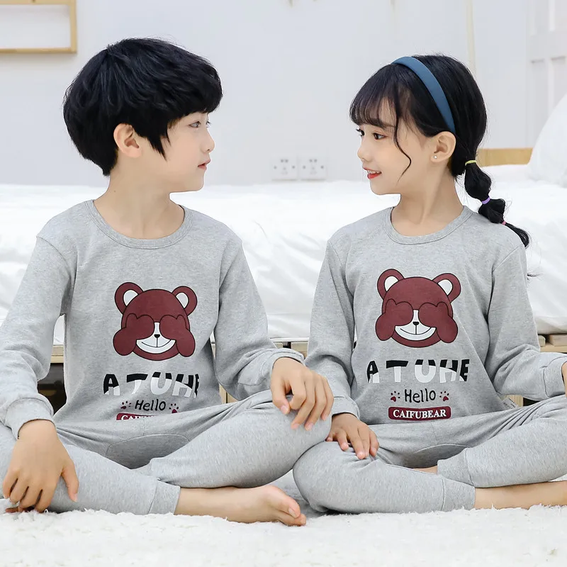 

Boys Homewear Pajamas Children Pyjamas Kids Nightwear Kids Sleepwear Baby Girl Spring Cotton Sets 2-13Y Unisex Teenage Clothes