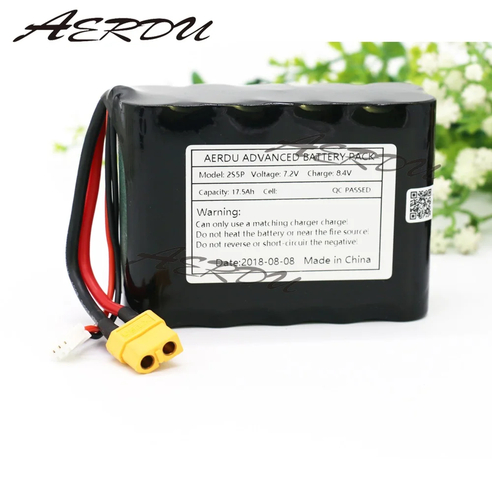AERDU 7 4 V/8 V 2S5P 17.5Ah Li Ion Батарея Перезаряжаемые сделано одиночные сотовые 3500 мА/ч