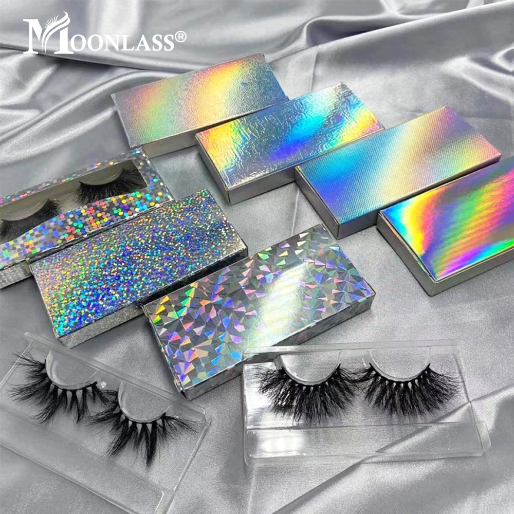 

Wholesale 25MM Mink Lashes Wispy Fluffy Eyelash Luxury Laser Box Packaging Extension Makeup Handmade Cruelty Free Eyelashes