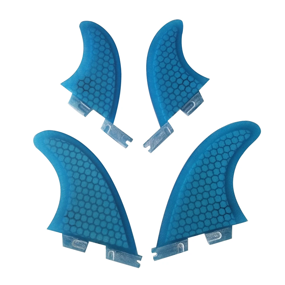 

Surfboard FCS2 G5+GL fins Blue color Honeycomb Fibreglass fin Quad fin set