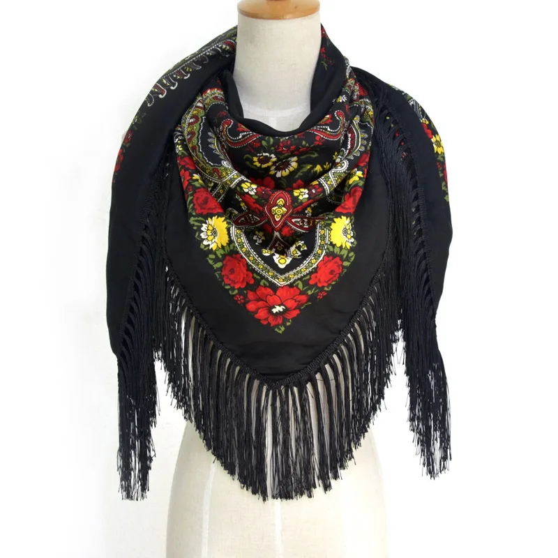 

Russian Shawl Square Babushka Scarf Head Wraps Female Cotton HijabsWrap Hair Head Hijab femme bufanda de mujer echarpe ete soie