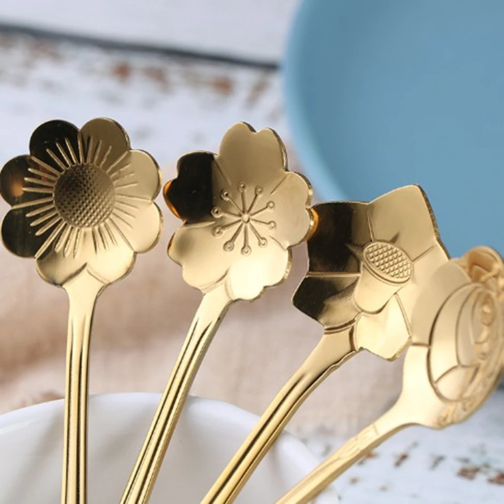 1 шт. Рождественская посуда из нержавеющей стали молочные кофейные ложки