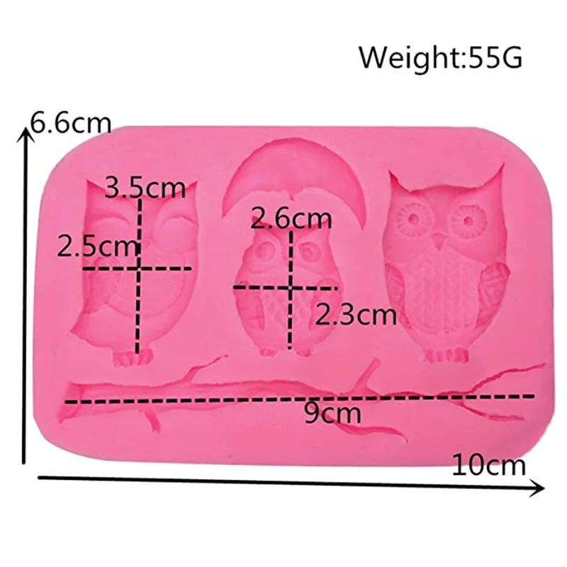 Симпатичные совы Луна силиконовая форма Дизайнер DIY штукатурка бетон 3D стеновая