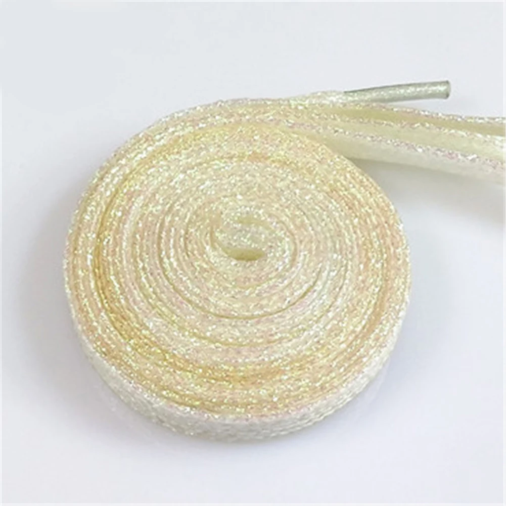 120cm Shiny Colorful Shoelaces of sneakers Glitter man women gold shoelace silver Flat shoe laces running shoe lacing 1 Pair