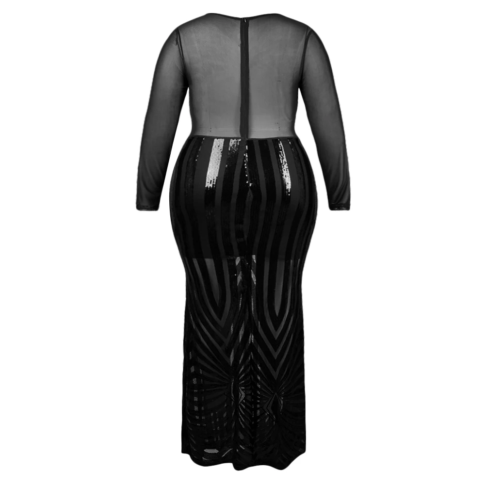 

Elegant Women Dress Plus Size Sequined Ladies Sparkle Mermaid Maxi Dress For Party Femme Soiree Sexy Formal Dress vestido D30