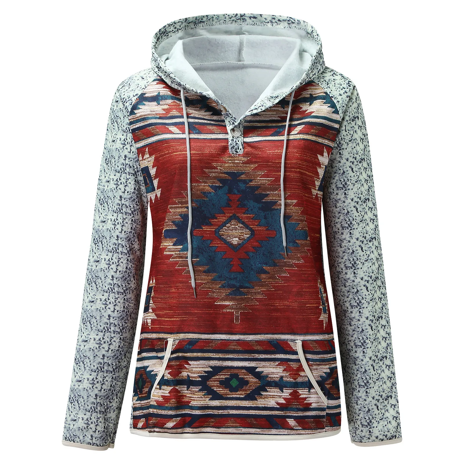 Женский свитшот с длинным рукавом карманами | Женская одежда