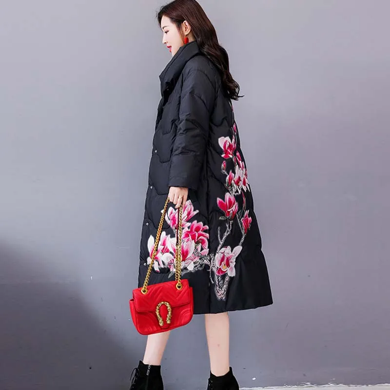 Зимняя женская хлопковая куртка в национальном стиле новинка 2020 Модное теплое