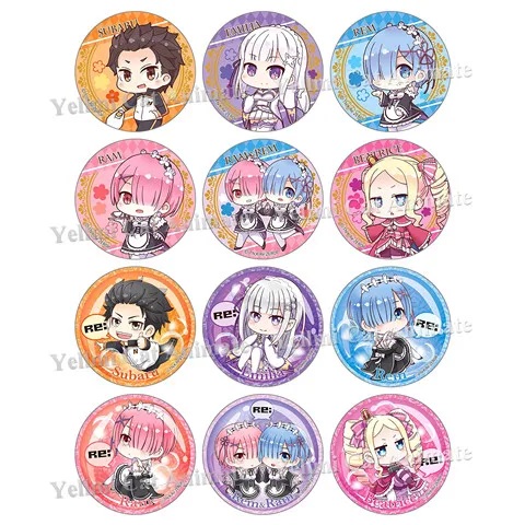 1 шт. аниме Re Zero Re: жизнь в другом мире от zero Natsuki Emilia Rem Ram Beatrice значки брошь |