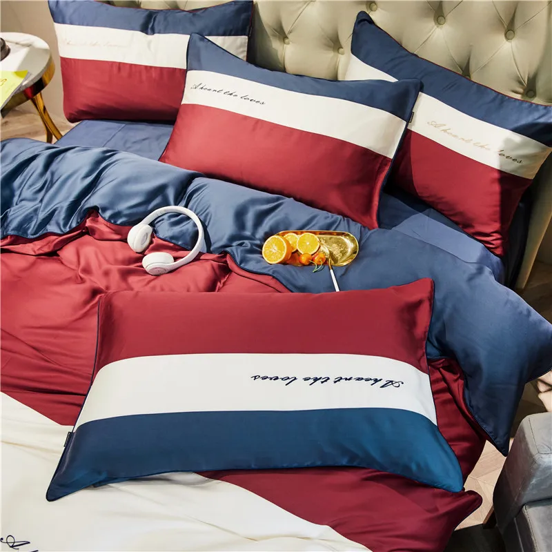 Роскошный набор постельного белья из тенселя пододеяльник простыня наволочка