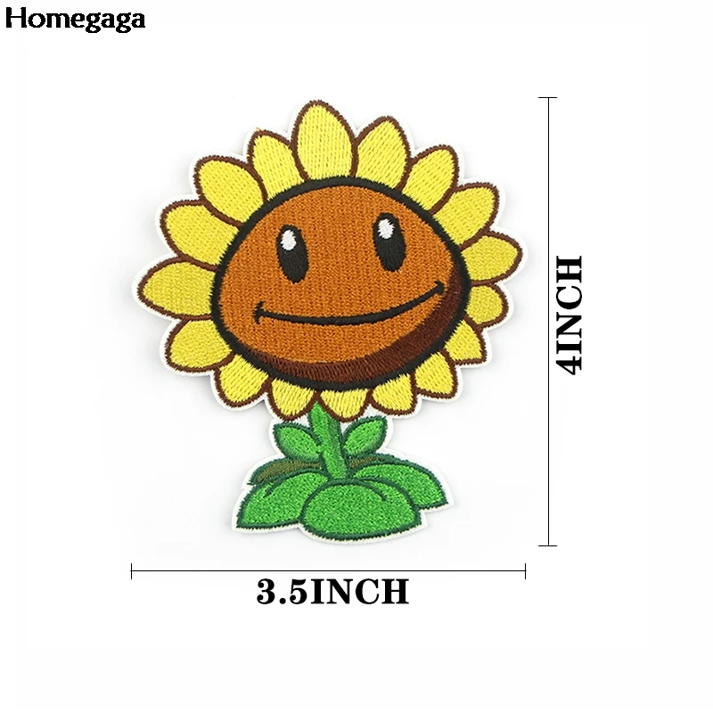 Homegaga нашивки из мультфильма Растения против Зомби железа для одежды классные с