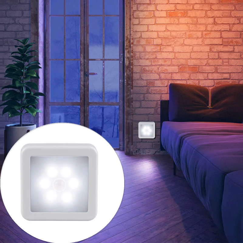 Ночной светильник s ВКЛ./ВЫКЛ. светодиодный ночник с батарейным питанием умный