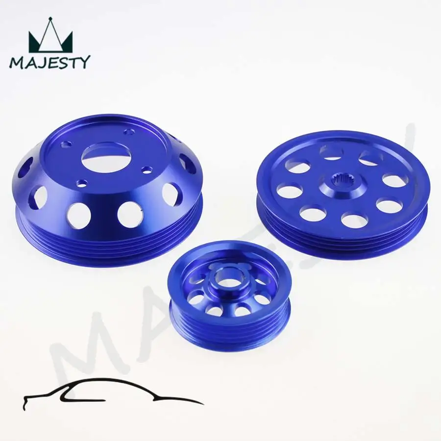 Легкий алюминиевый шкив для 1989 1998 SR20DET Nissan 240SX S13 S14 S15 SILVIA BLUE|pulley kit|aluminum crank pulleycrank