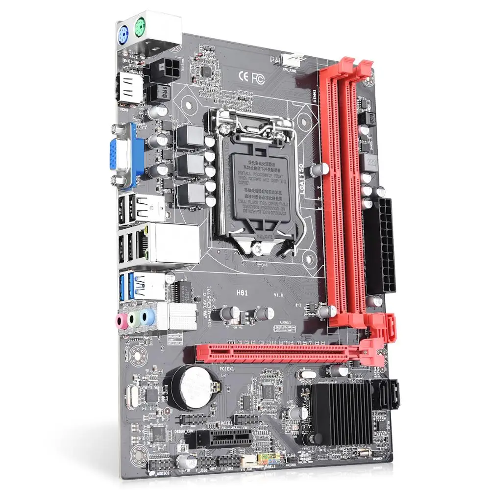 Материнская плата H81 материнская Intel LGA 1150 с двухканальным DDR3 до 16 ГБ поддерживает