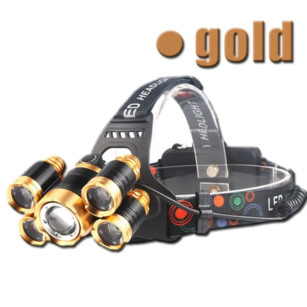 

5LED Headlight Head Lamp Flashlight Head Torch Headlamp 4 Modes Outdoor Sports Camping Hiking Fishing Waterproof