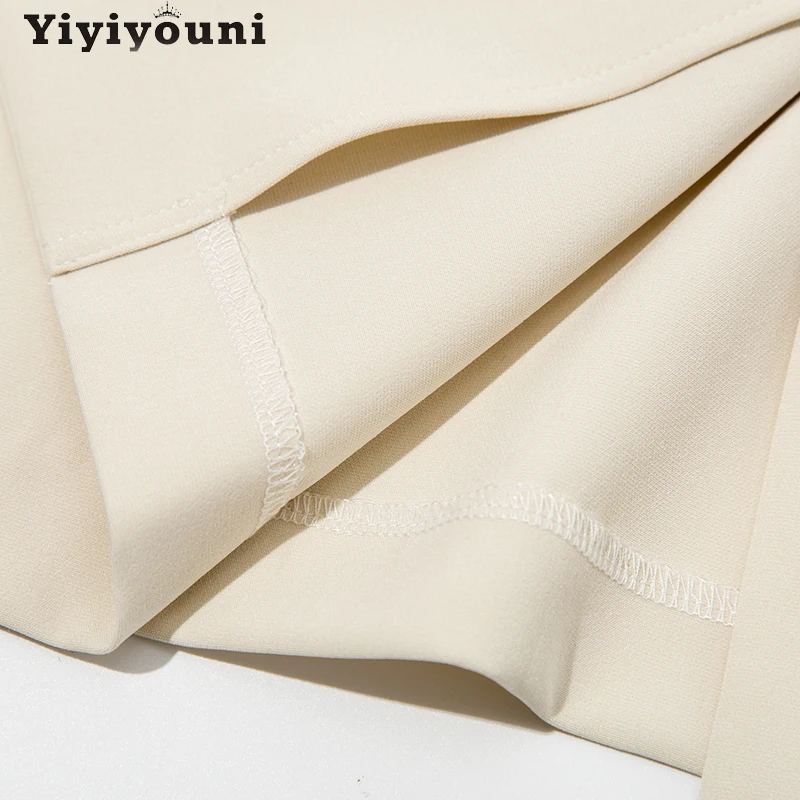 

Yiyiyouni Office Lady Button High Waist Wrapped Skirts Women Korean Style Solid Pencil Skirt Women Vintage Straight Midi Skirts