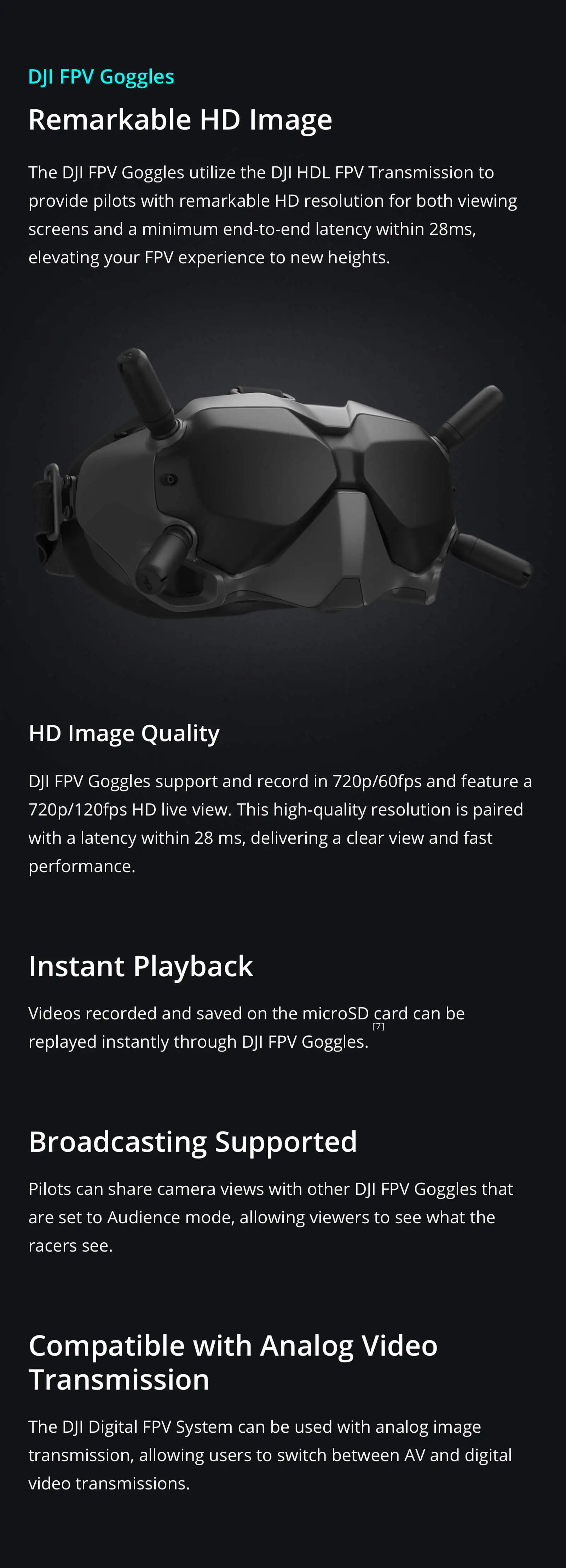 DJI FPV Experience Combo/DJI FPV Fly More Combo VR очки для перекрестной машины Дрон поддержка HD720p/120fps разрешение