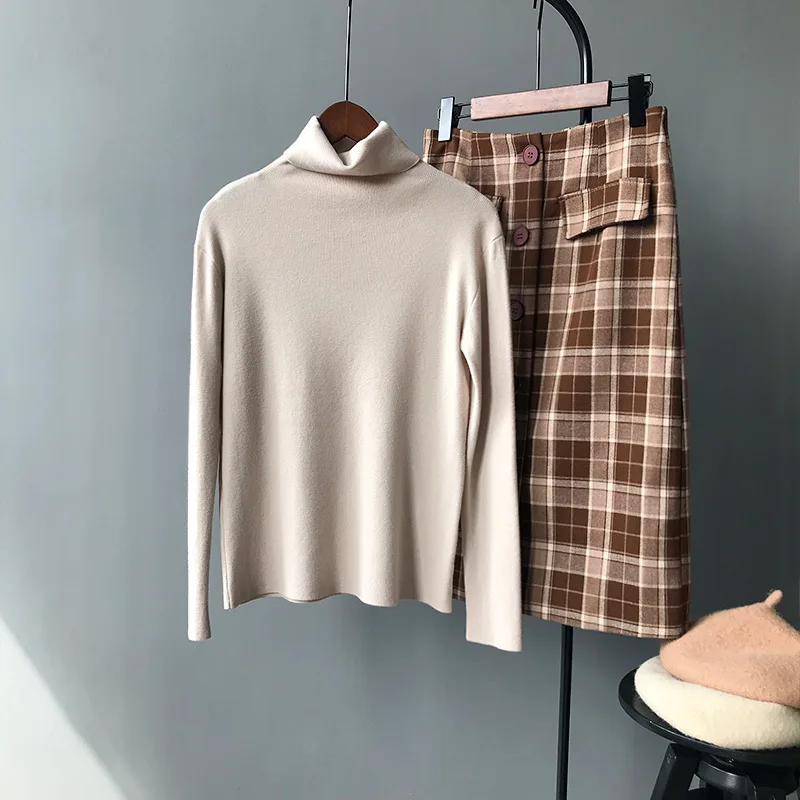 

2020 Autumn Winter New Bottoming Shirt Long Sleeved Top Women's Sweater High Neck Temperament Slim Knit Chic Base Inner Female