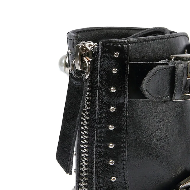 Coolcept/модные ботинки из натуральной кожи для отдыха женская обувь с жемчугом