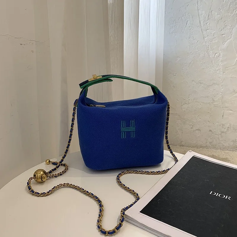 

Super fire net red h canvas bag fashion new portable rice bag women's underarm Single Shoulder Messenger Bag hand bag