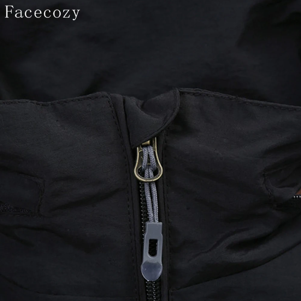 Facecozy Мужская ветрозащитная походная куртка на весну и осень 1 слой с капюшоном