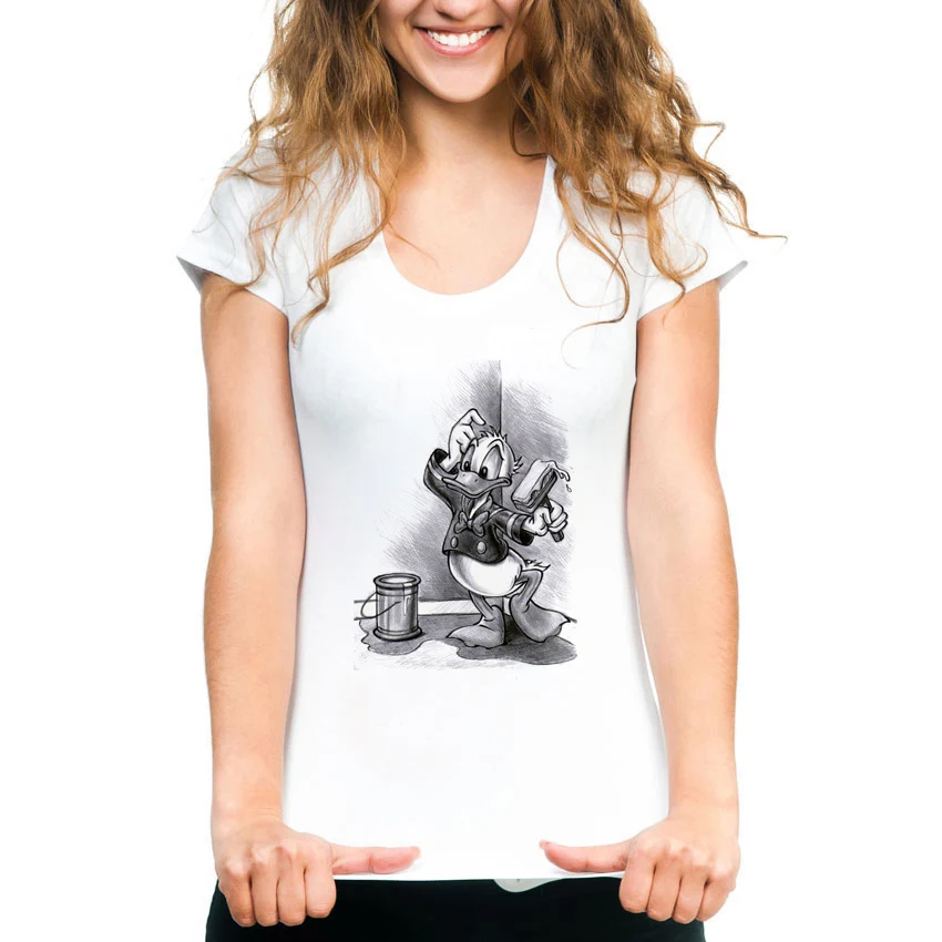 Летние топы женские милые свободные футболки мультфильм 3d печать футболка