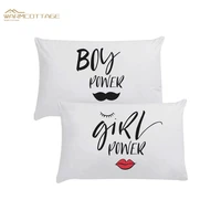 linens personality minimalist fashion white hot sale couple crown love 50%c3%9770cm double pillowcase decorative bedding bedroom home