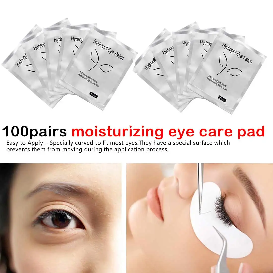 100Pairs Eyelash Extension Patch Eyelash Pad Under Eye Pad For Lash Extension Hydrating Eye Paper Sticker Patch Makeup Tools