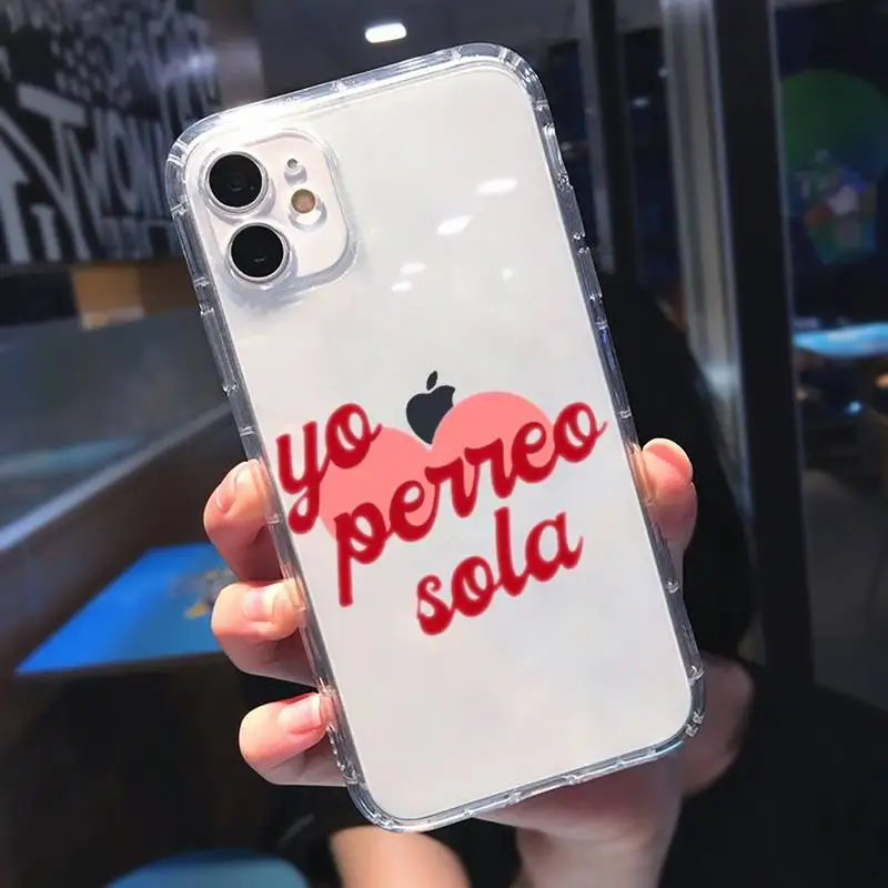 

Yo Perreo Sola Bad Bunny Maluma Phone Case Transparent soft For iphone 5 5s 5c se 6 6s 7 8 11 12 plus mini x xs xr pro max