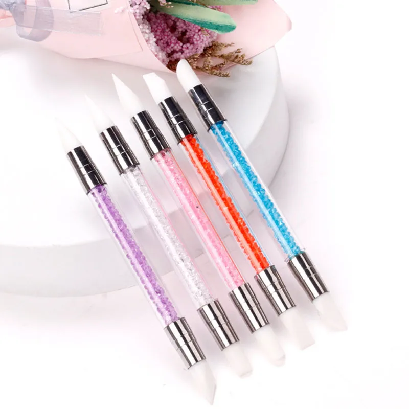 

Nail Emboss Carving Nail Art Powder Dotting Brush Double Magnetic Head Manicure 5PCS Nail Sculpture Pen Dual Heads
