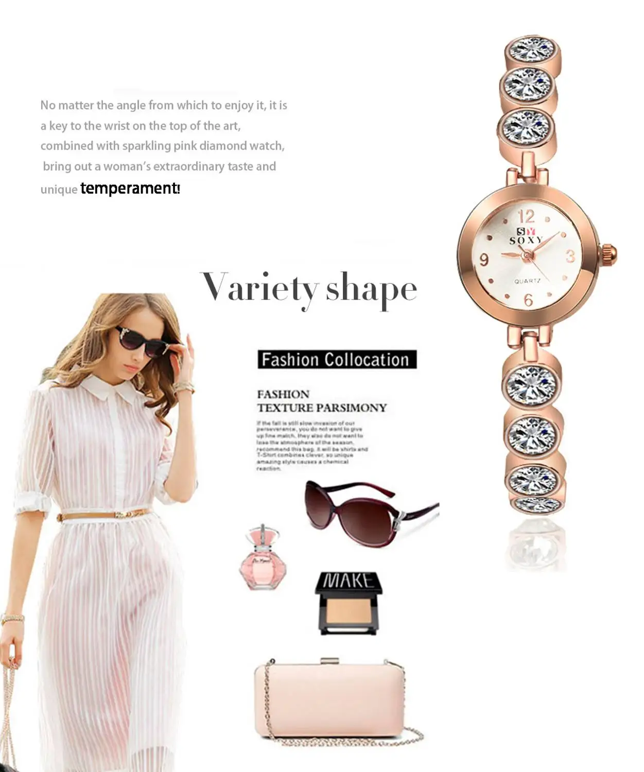 

2019 SOXY Brand Luxury Crystal Gold Watches Women Fashion Bracelet Montre Stainless Steel Quartz Watch Relogio Feminino