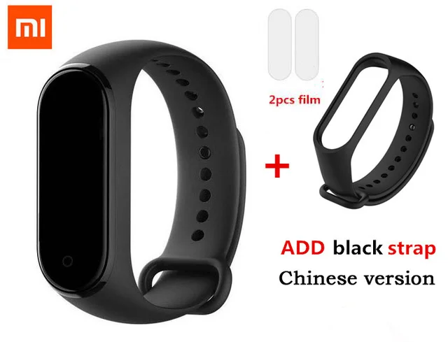 add Black strap Xiaomi Mi Band 4 смарт-Браслет фитнес-браслет AI Bluetooth 5,0 AMOLED цветной сенсорный экран AI частота сердечных сокращений - Цвет: add Black strap