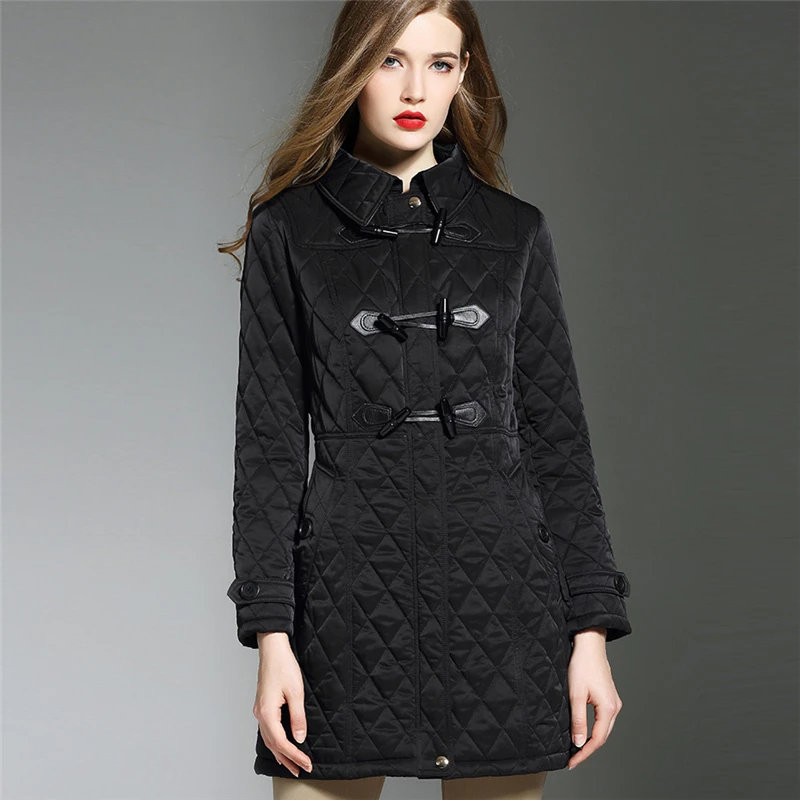 Британский стиль хлопковое Женское пальто с пряжкой длинная секция зима 2019