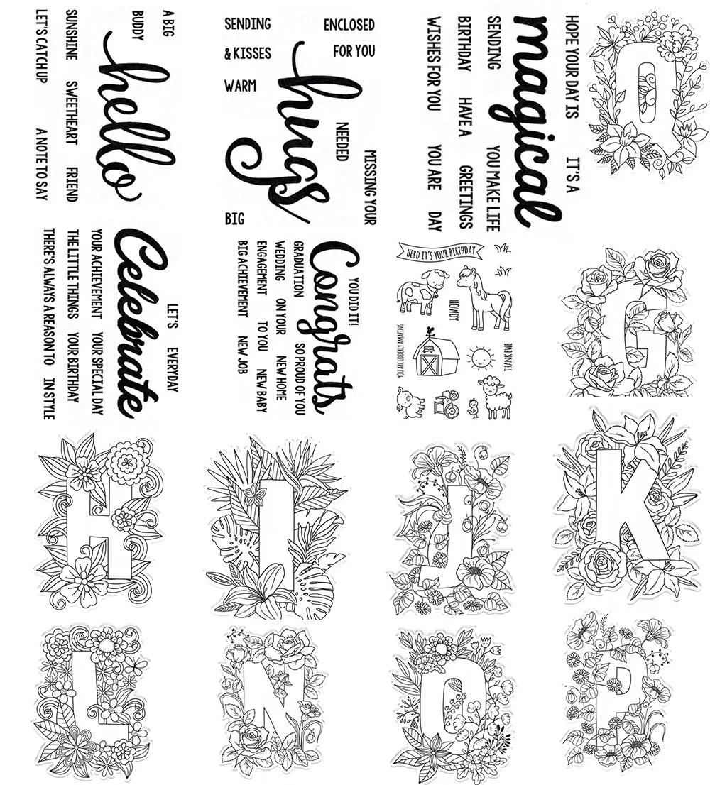 

Двойной 11. Прозрачные силиконовые штампы с буквами алфавита для скрапбукинга, рукоделия, тиснения, изготовления карт