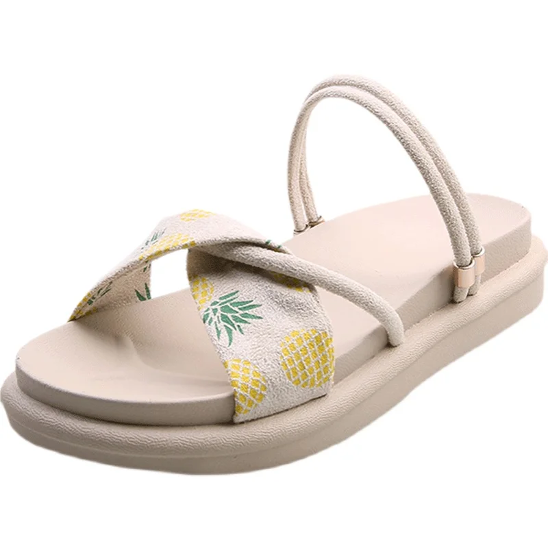 

Female Shoes Slippers Women Summer Platform Multicolored Sandals Slides Heeled Mules On A Wedge Fashion Increased Internal 2021