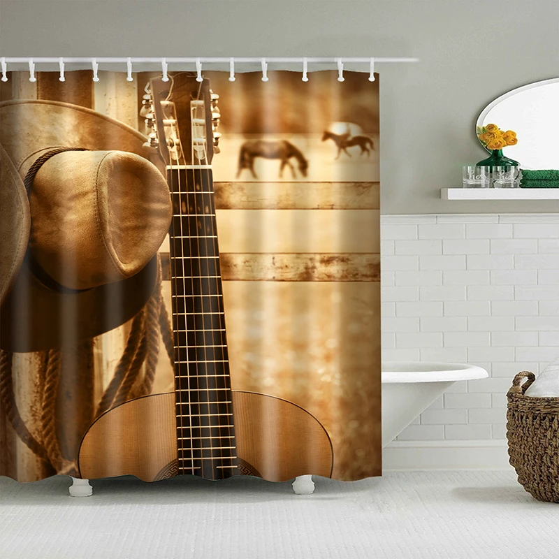 

cowboy hat bathroom curtain waterproof polyester fabric shower curtain bathroom