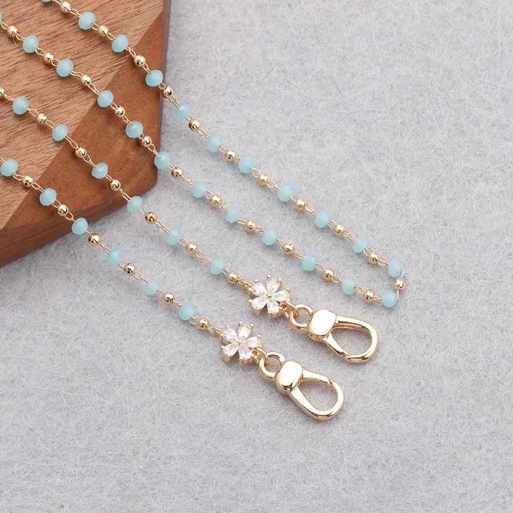 

Sanying M83702 sunglasses accessories beads chain zircon 18k gold-plated 0.3 micron diy handmade mask chain 74.5cm/lot