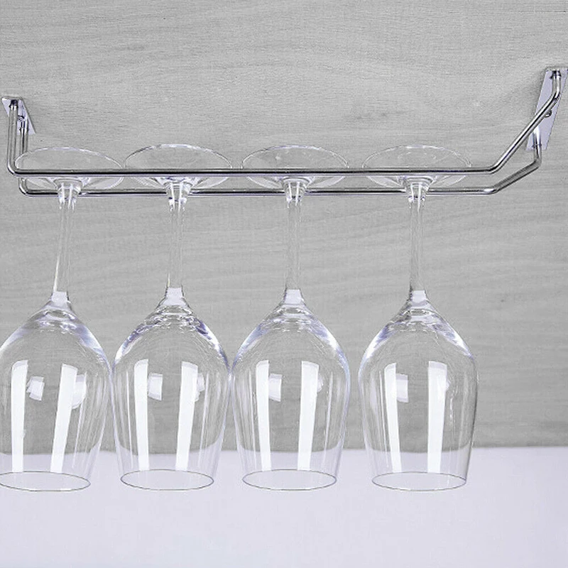 

Wine Glasses Rack Champagne Cup Holder Stainless Steel Kitchen Bar Storage Organization Racks Wine Glass Upside Down Cup Holders