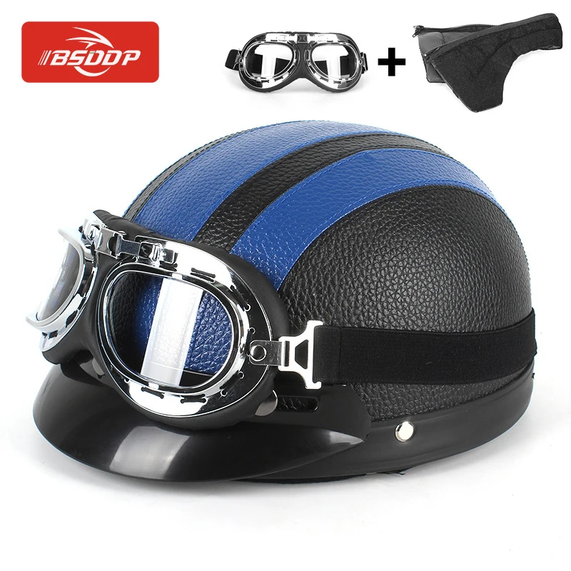 Мотоциклетный шлем открытый Электрический велосипед Скутер Путешествия Ретро +