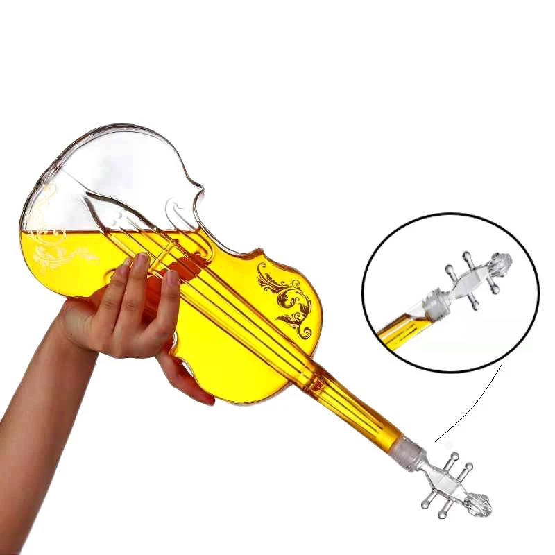 

Creative Violin Whiskey Decanter Set 1000Ml Liquor Decanter Gift Set Craft Wine Bottle Holder Decanter Wine Set Bar Tool