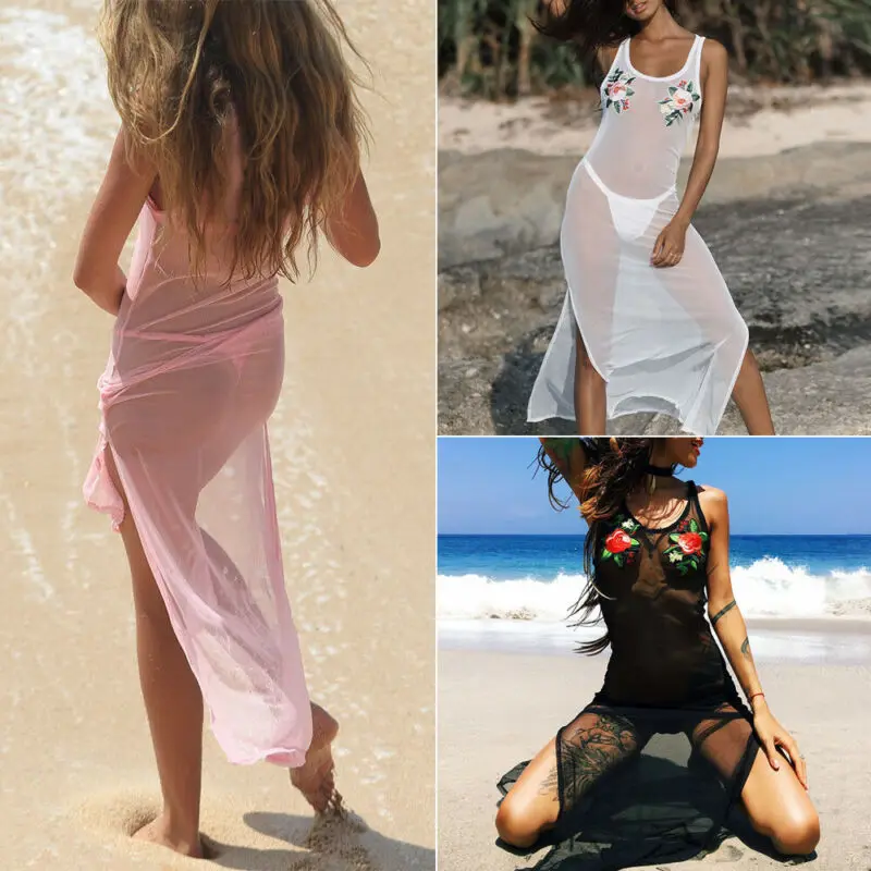 Модное пляжное платье-саронг с цветочным рисунком Vestido вязаный купальник женский