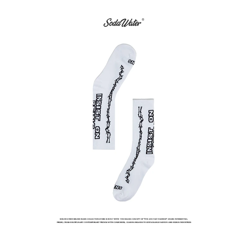 SODAWATER/мужские забавные носки с буквенным принтом уличная одежда повседневные