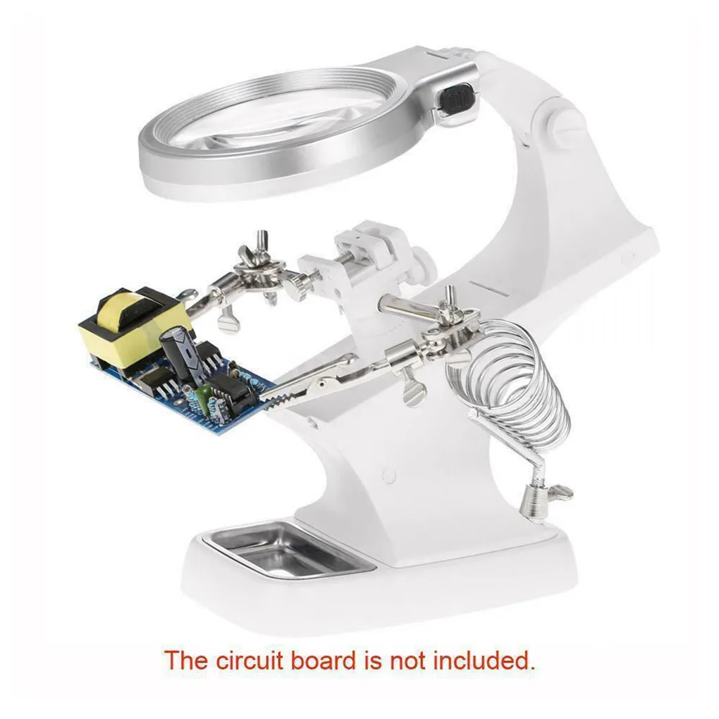 

Welding Magnifying Glass LED Light 3X 4.5X Lens Auxiliary Clip Loupe Desktop Magnifier Hand Soldering Stand Repair Tool