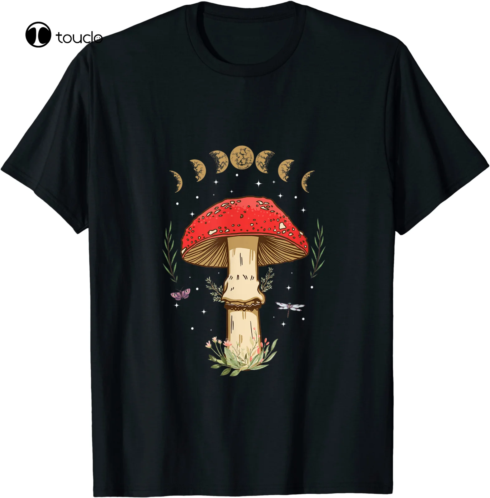 

Футболка с волшебными грибками темная Академия Cottagecore, футболка размеров от S до 5Xl