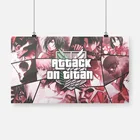 Аниме-постер Атака Титанов Атака Титанов, в рамке, с деревянной рамкой