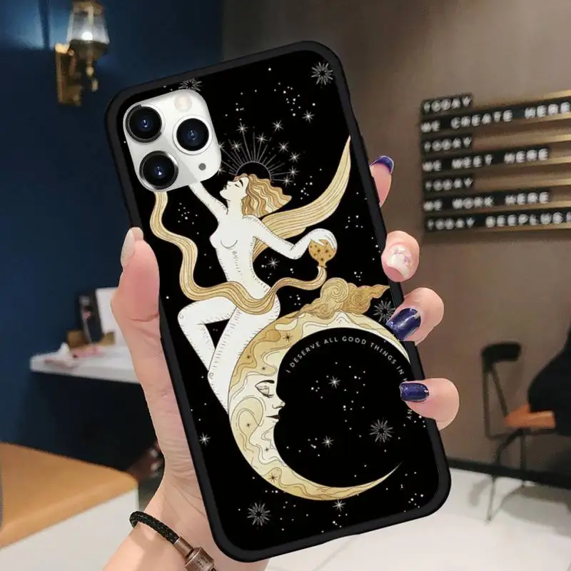 

Witches Moon Tarot Mystery Totem The Lovers Phone Cases for iPhone 11 12 pro XS MAX 8 7 6 6S Plus X 5S SE 2020 XR Soft silicone